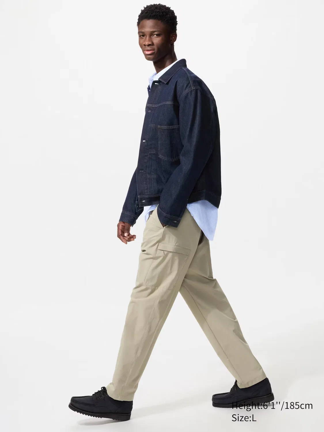 Брюки Uniqlo, с пряжкой пояса, бежевый