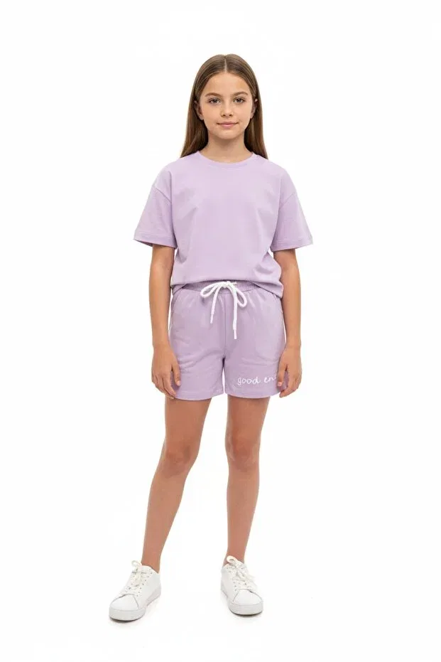 Детский комплект для девочек с принтом Toontoy, Lilac — фото 2
