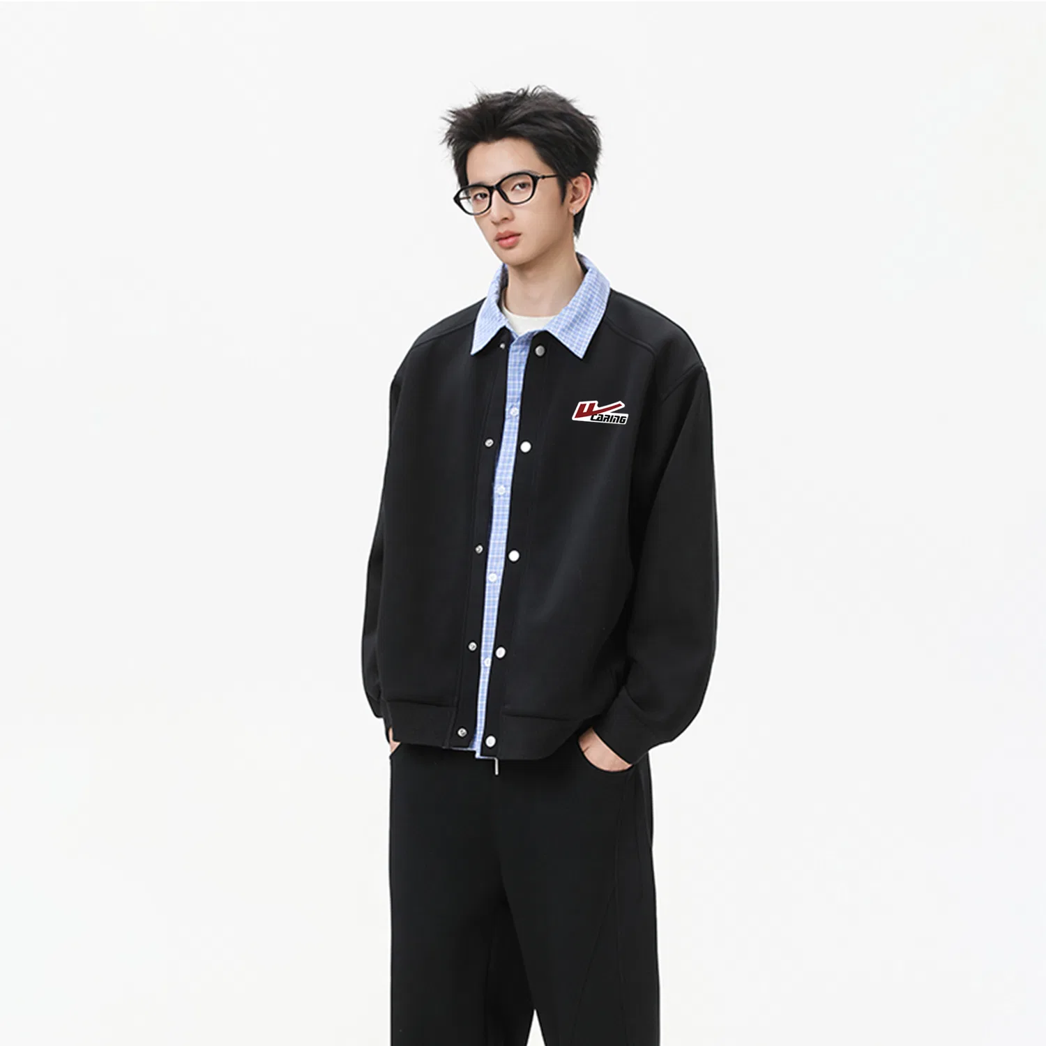 Детский жакет с лацканами и средним кроем, Mock Two Piece, Deep Sea Blue (DIY Badge), WARRIOR — фото 4