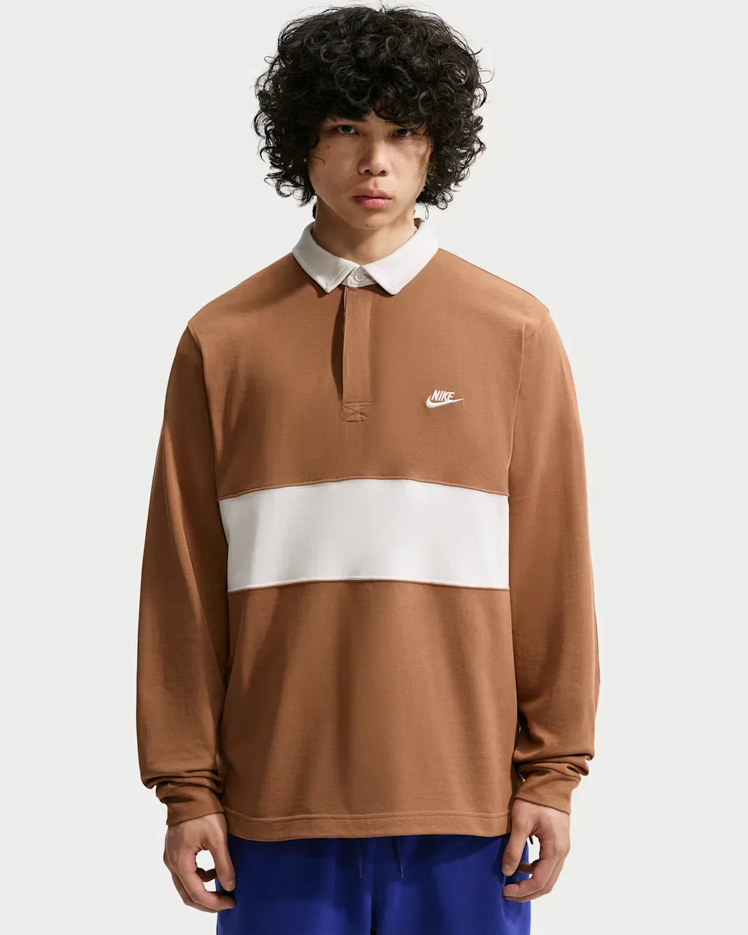 Мужская футболка для регби с длинными рукавами Nike Club, Ale Brown/Phantom/Phantom/Phantom