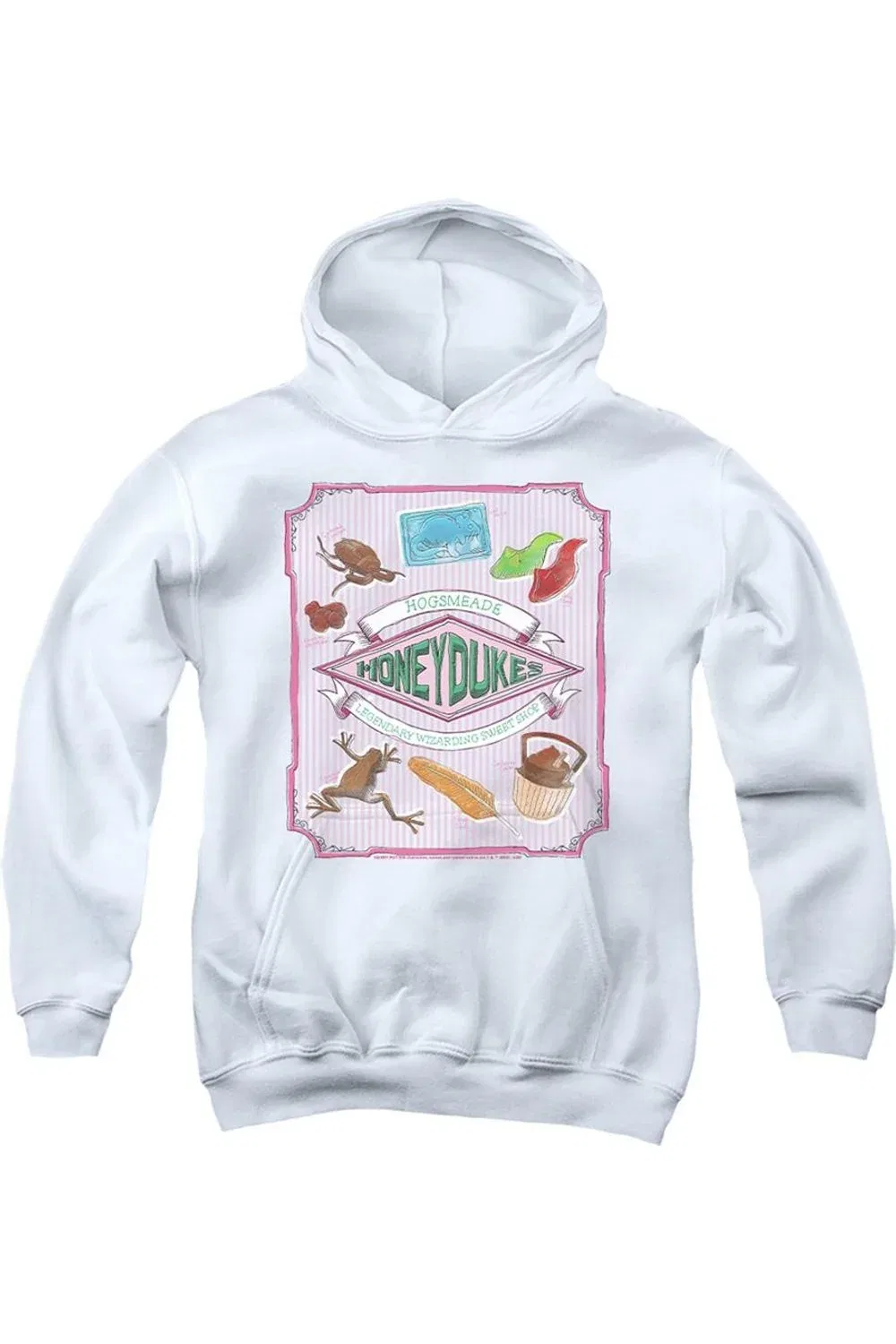 Детское худи с капюшоном с принтом Harry Potter Honeydukes Hogsmeade Gildan, White