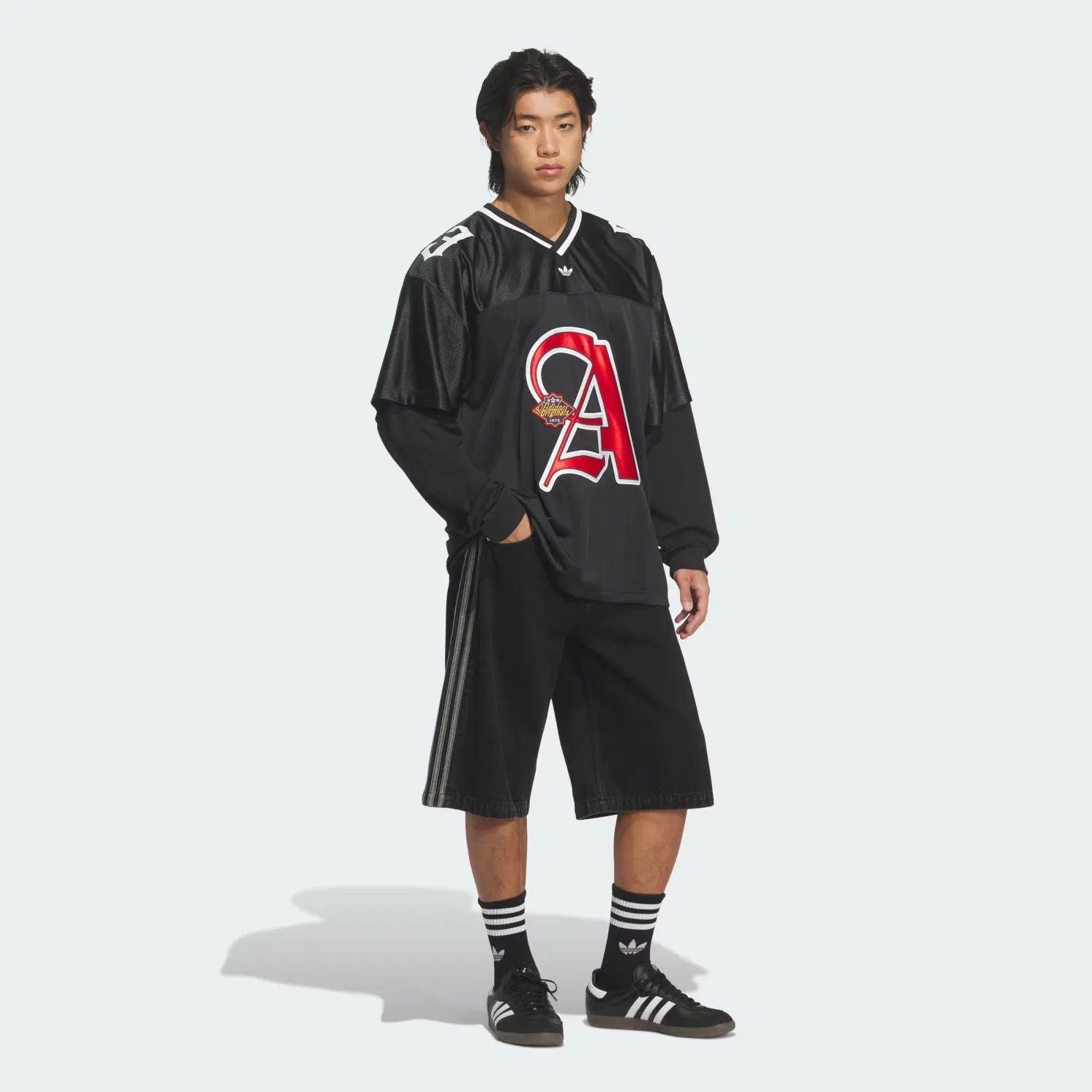 Мужская футболка свободного кроя OG M 2IN1 Jersey Adidas Originals, черный — фото 3