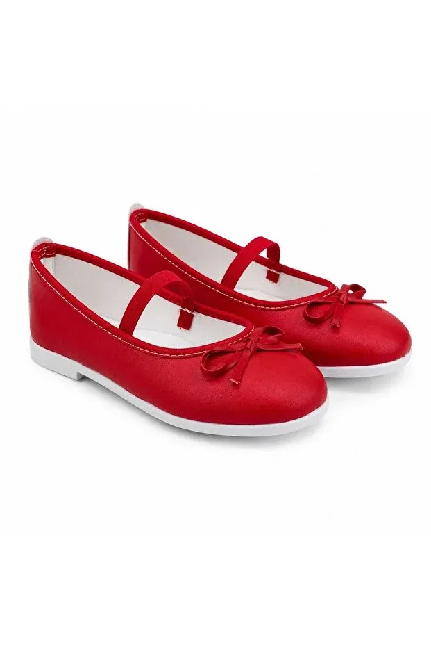 Детские балетки с бантом Puffimod, Red Patent Leather