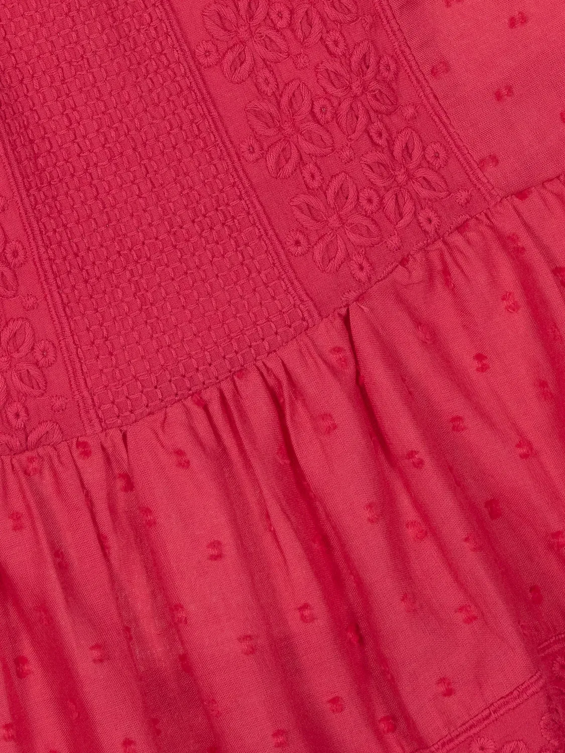 Платье Hibiscus с кисточками и вышивкой Max Mara Kids, розовый — фото 3