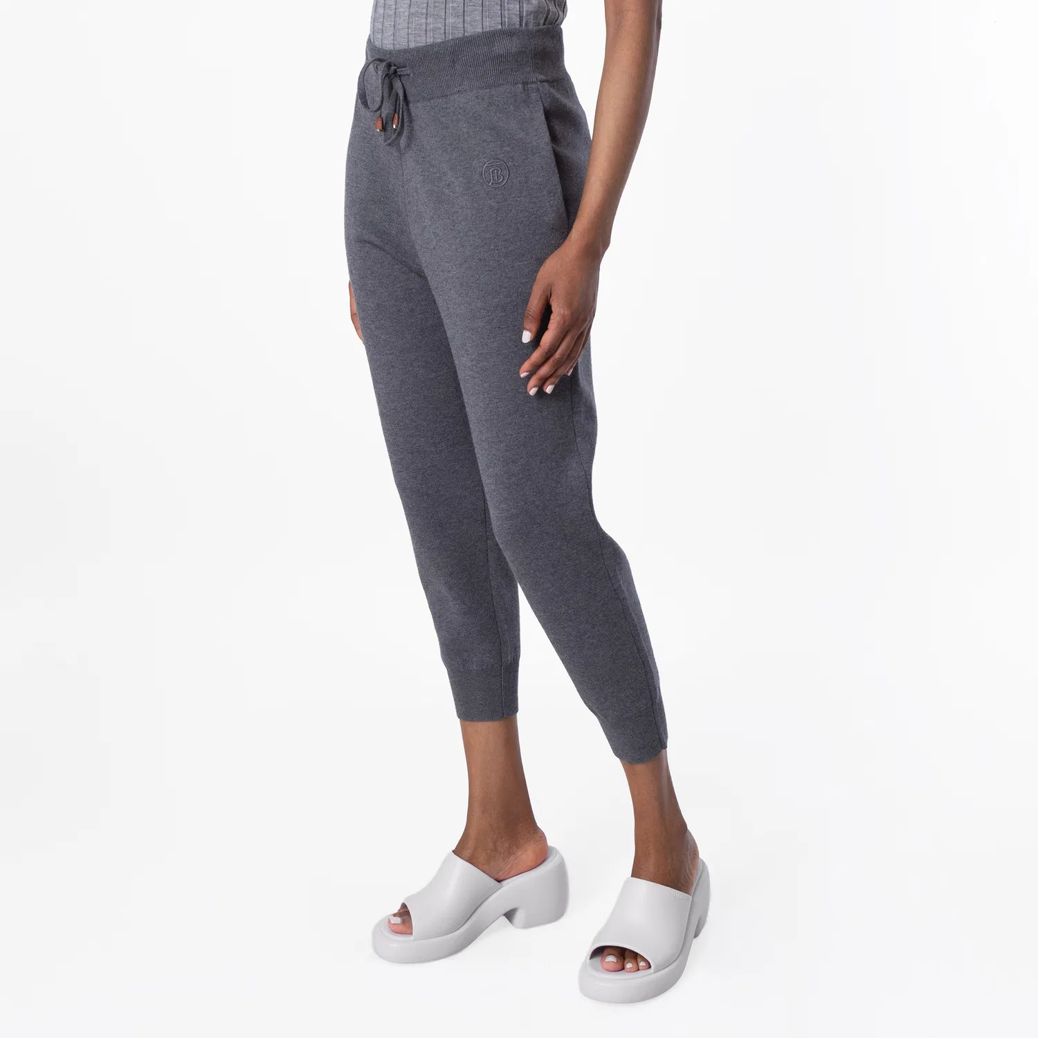 Женские спортивные брюки с логотипом Larkan Burberry, Storm Grey Melange