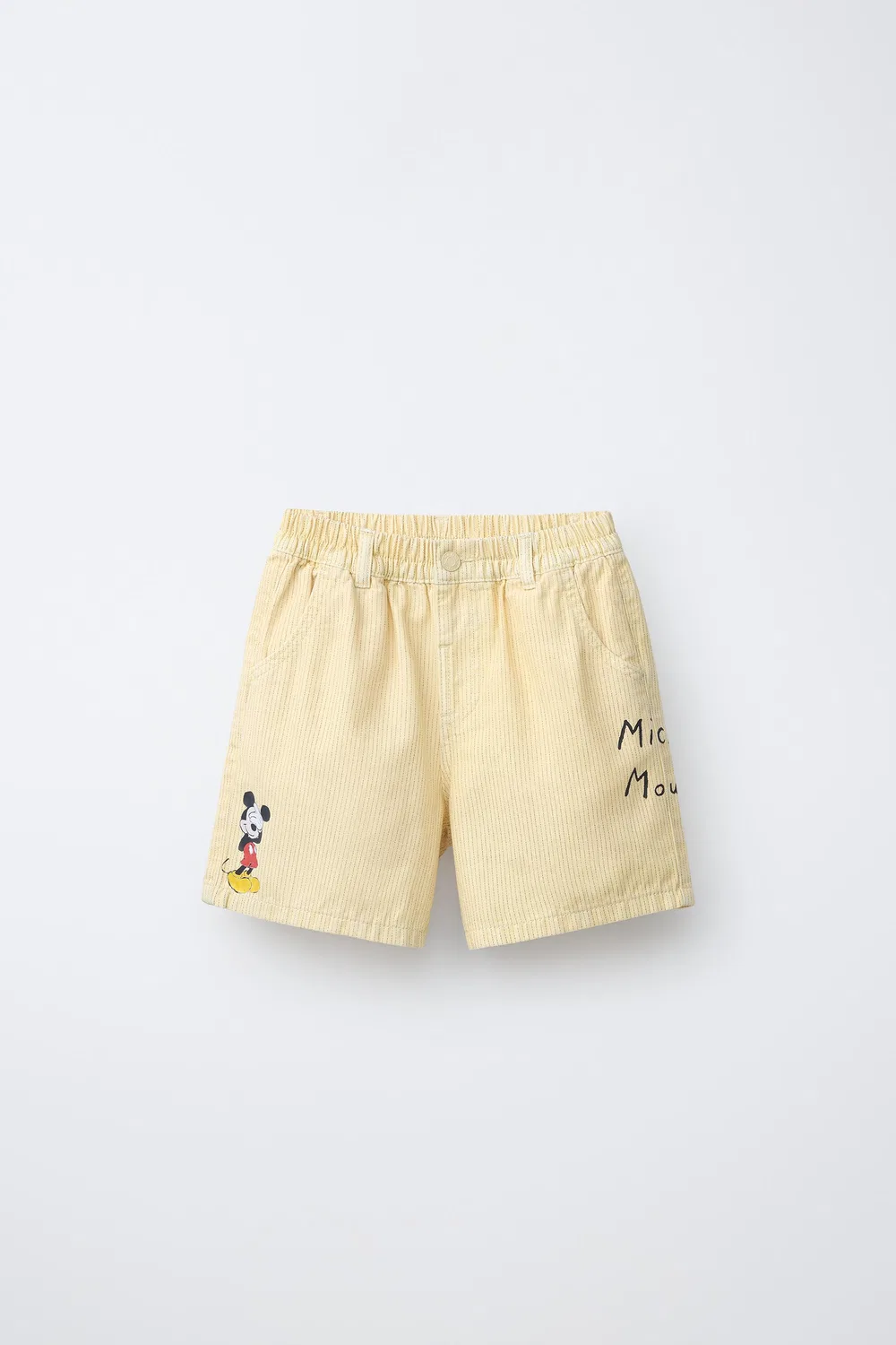 Шорты-бермуды из полосатой ткани с рисунком Микки Мауса Disney ZARA, Yellow
