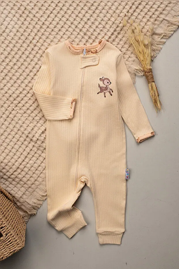 Детский комбинезон для девочек хлопковый комплект из 3 предметов Gazelle Pattern Mielco, Multicolor — фото 3