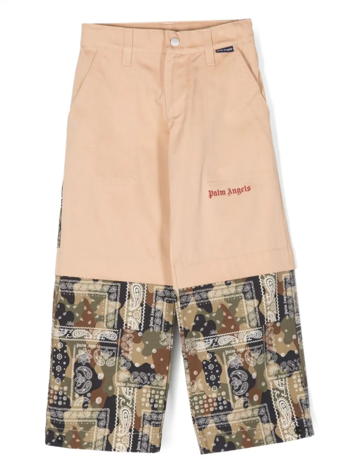 Брюки хлопковые с логотипом Palm Angels, нейтральные