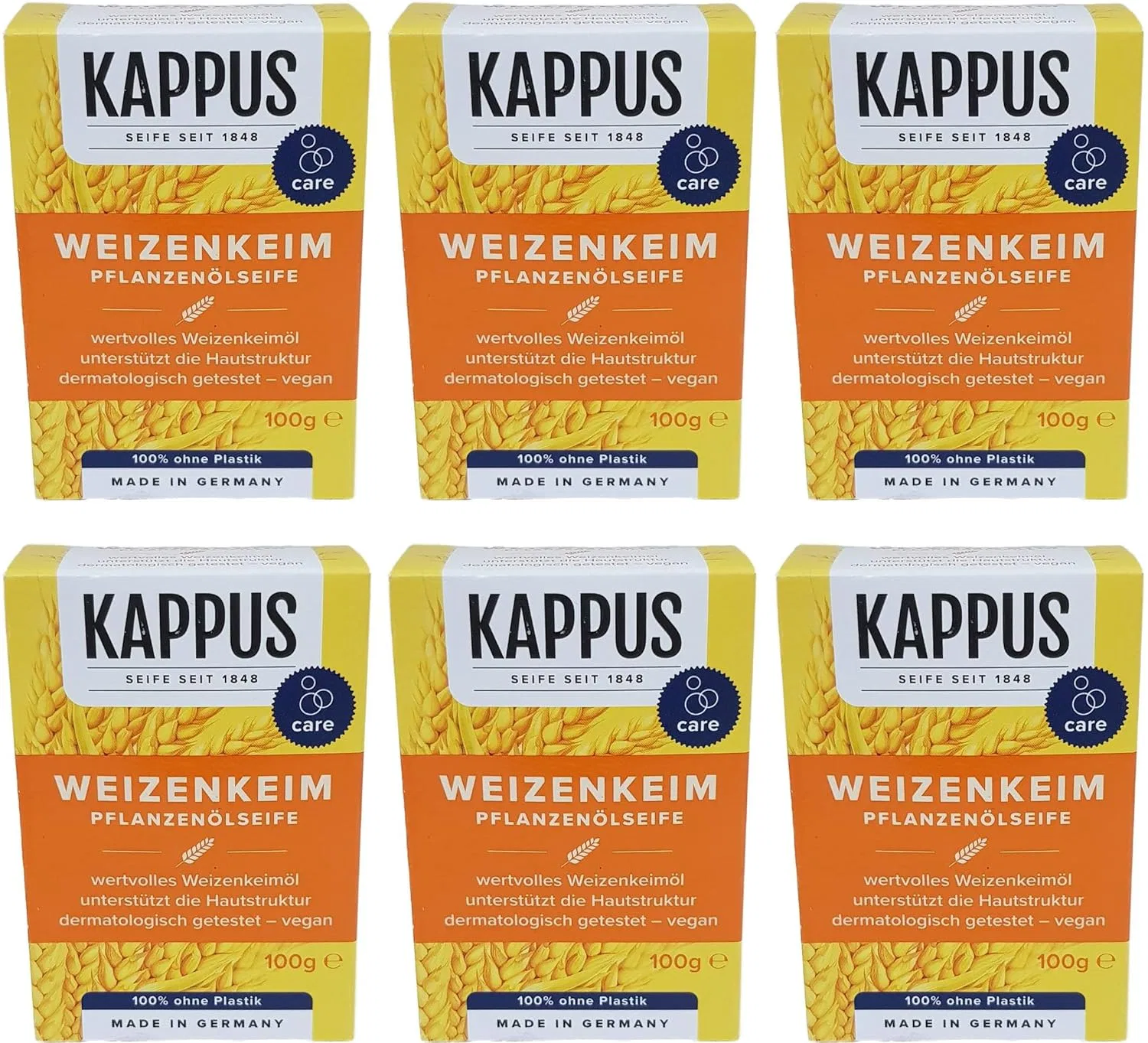 Мыло с маслом зародышей пшеницы, Kappus, 6x100 г Generisch