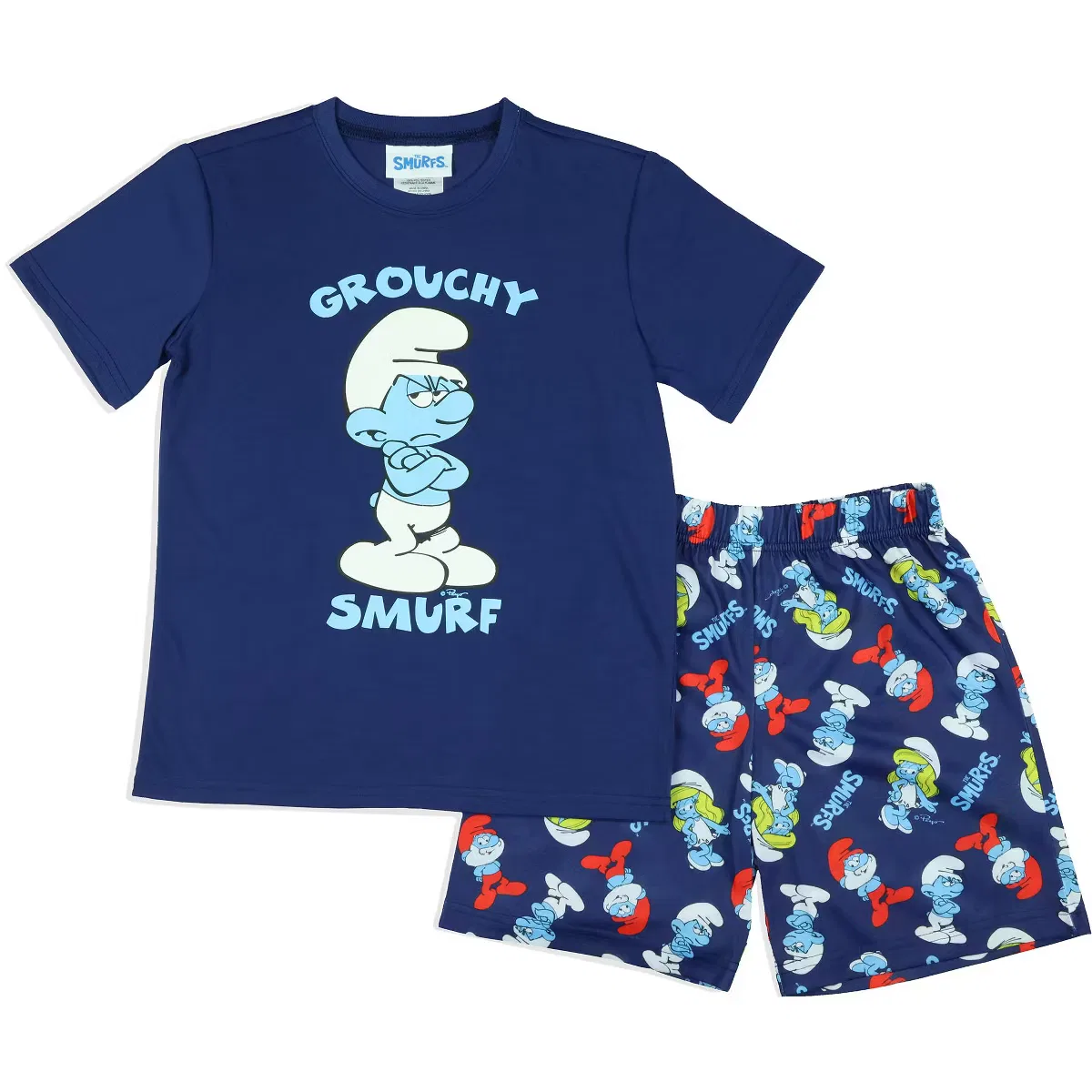 Пижамный комплект с коротким рукавом и шортами The Smurfs INTIMO, Navy Blue — фото 2