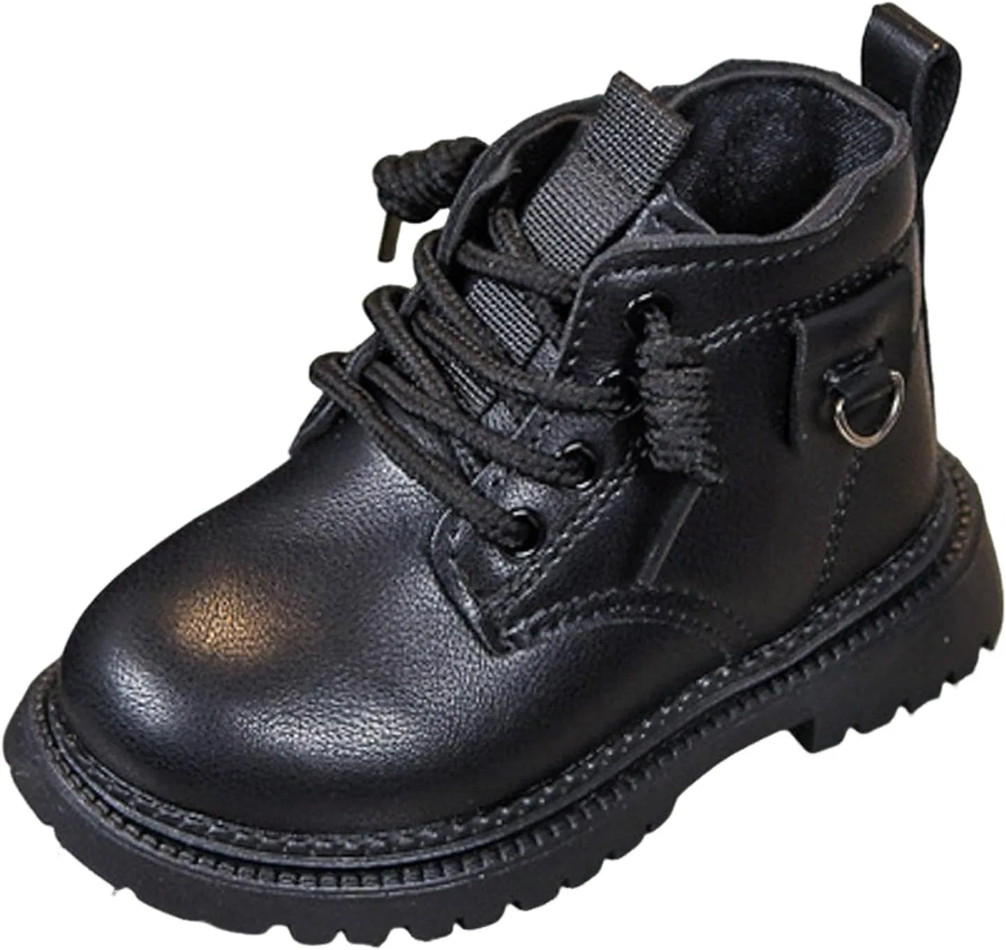 Детские ботинки для девочек на шнуровке IWIHMIV, Black