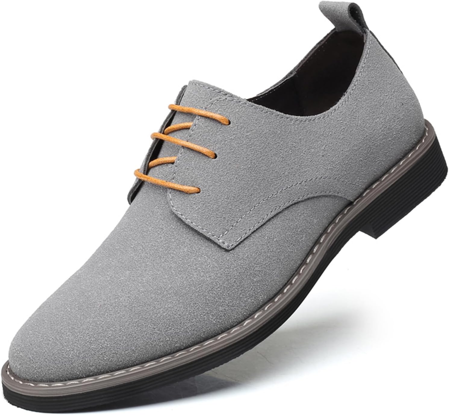

Мужские оксфорды NIGXWNS Классические туфли из искусственной замши на шнуровке, свадебные туфли, удобные деловые и повседневные формальные туфли для мужчин, серый