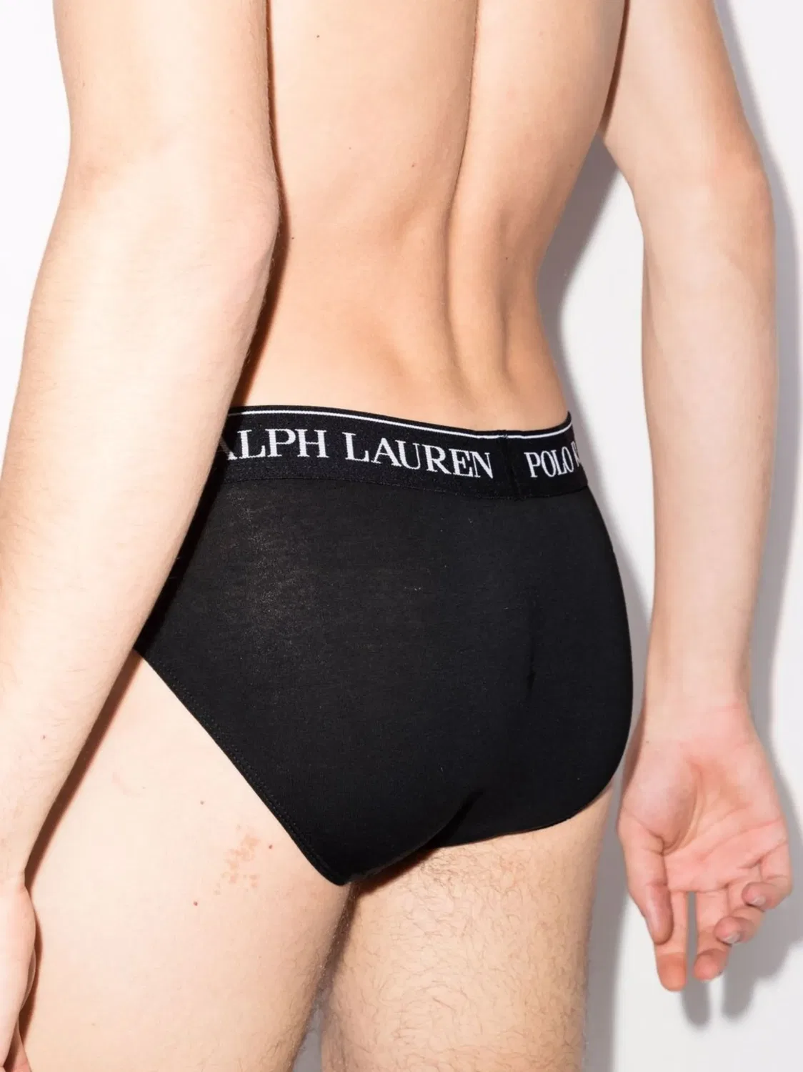 Polo Ralph Lauren Хлопковые брифы, набор из 3, черные — фото 3