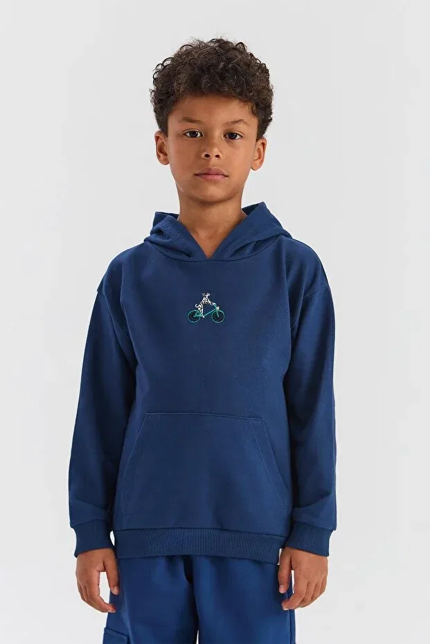Детские свитшот для мальчиков с капюшоном Nebbati Basic, Navy Blue — фото 2