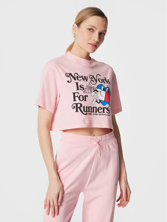

Футболка оверсайз Tommy Jeans, розовый
