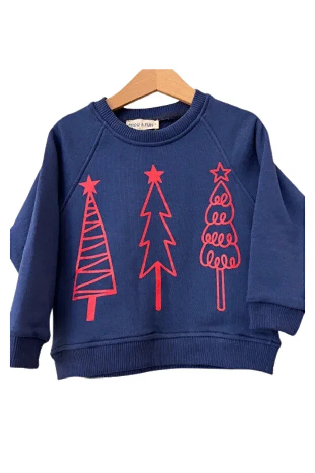 Детское худи для девочек хлопковое Little forest Midu & Fun, Navy Blue