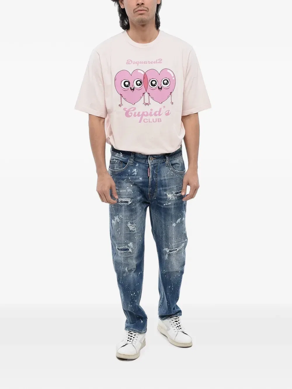 Джинсы Bro Fit с кристаллами Dsquared2, синий — фото 2