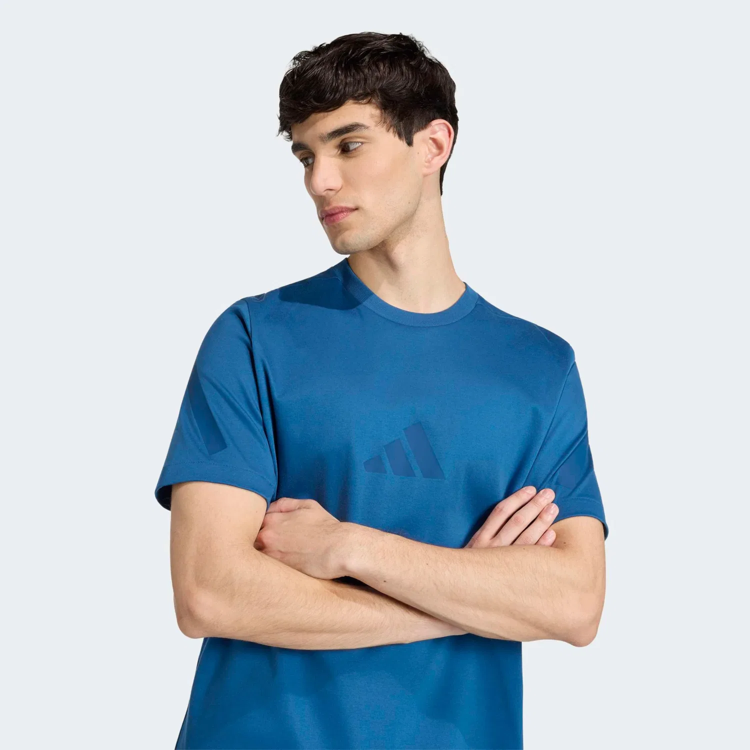 Детская хлопковая футболка с круглым вырезом Adidas Sportswear, Dusky Petrol — фото 3