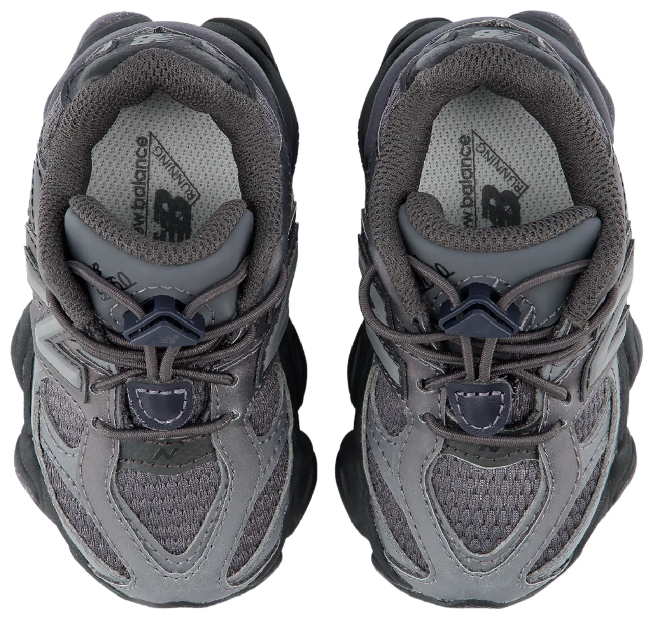 Детские кроссовки для мальчиков с амортизацией ABZORB New Balance 9060, Black Reflect/Grey — фото 4