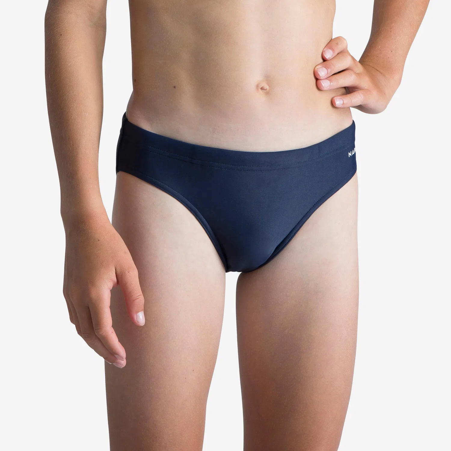Детские плавки для мальчиков базовые Slip 100 Basic Decathlon, Stahlblau