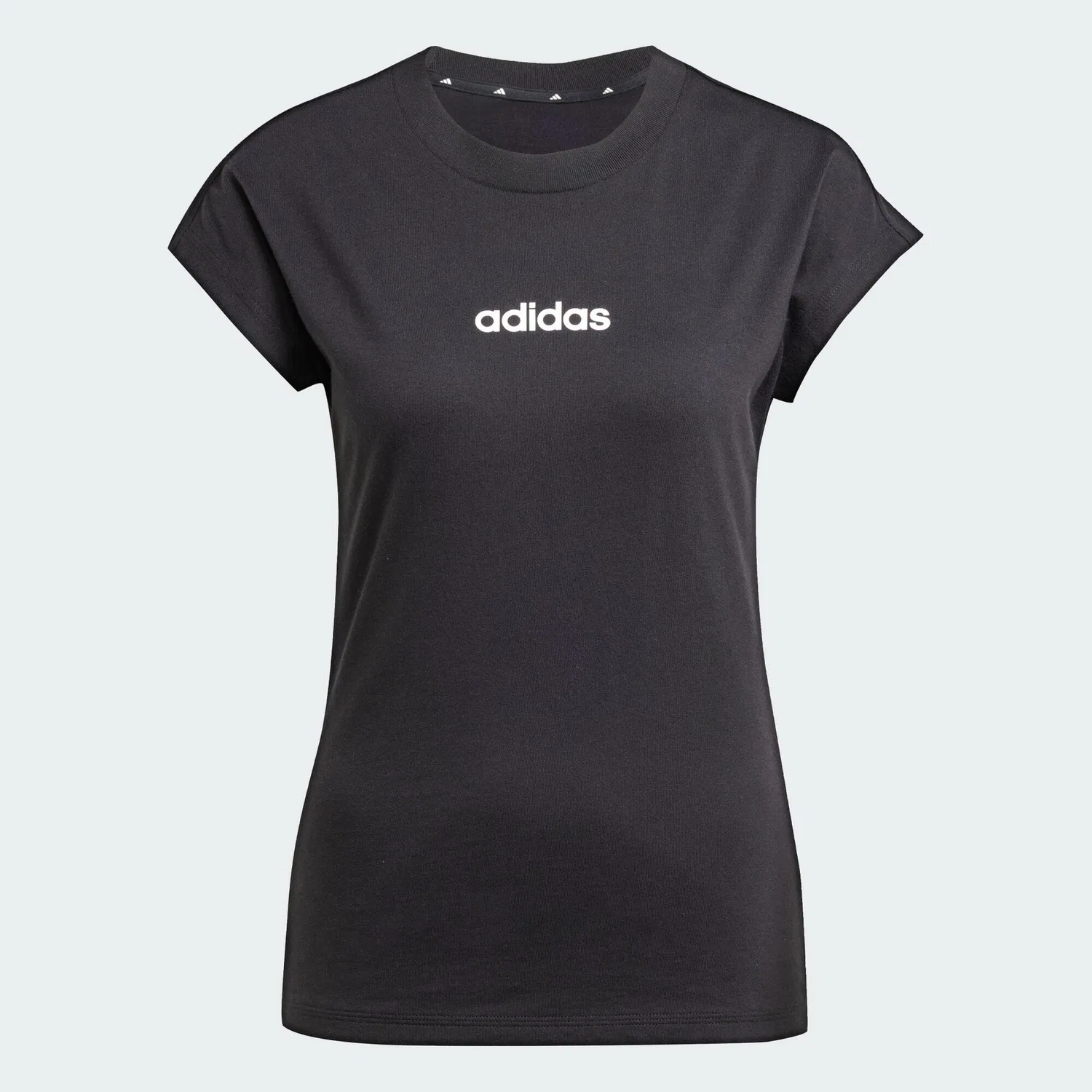 Мужская футболка с принтом Essentials Linear Cotton Adidas, Schwarz Weiss — фото 2