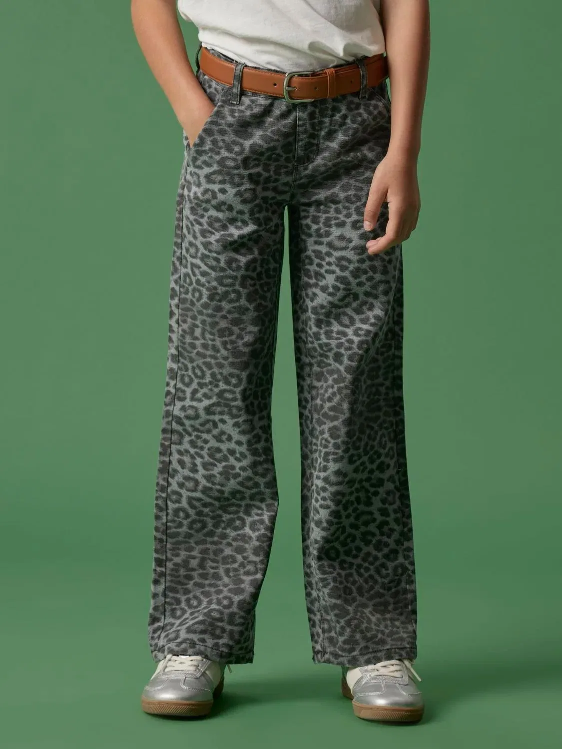Брюки с леопардовым принтом NKFROSE WIDE TWI PANTS Name It, ночной — фото 2