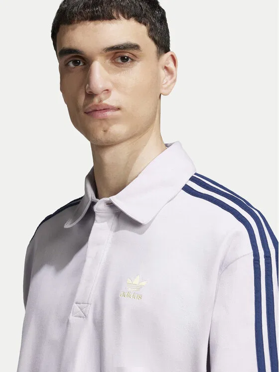 Поло regular fit adicolor Rugby Adidas, фиолетовый — фото 4