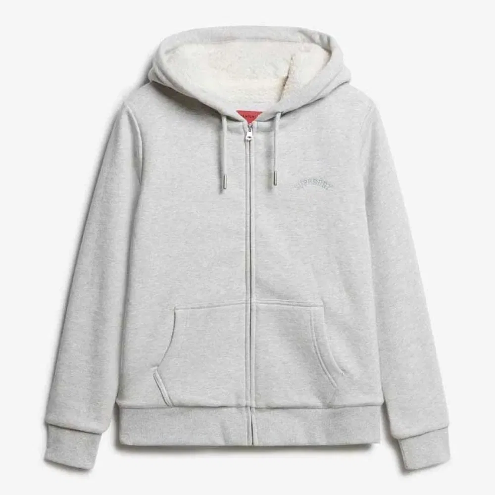 Худи на молнии с начесом Superdry, серый — фото 3