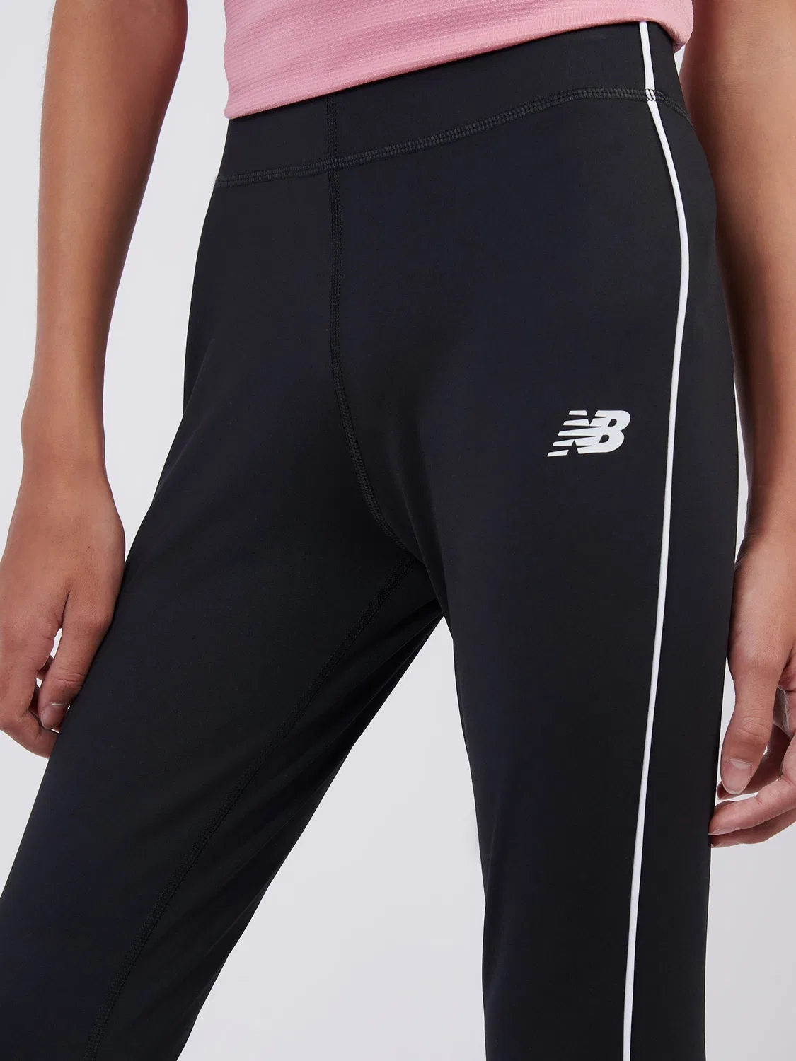 Леггинсы с контрастной отделкой New Balance, черные — фото 4