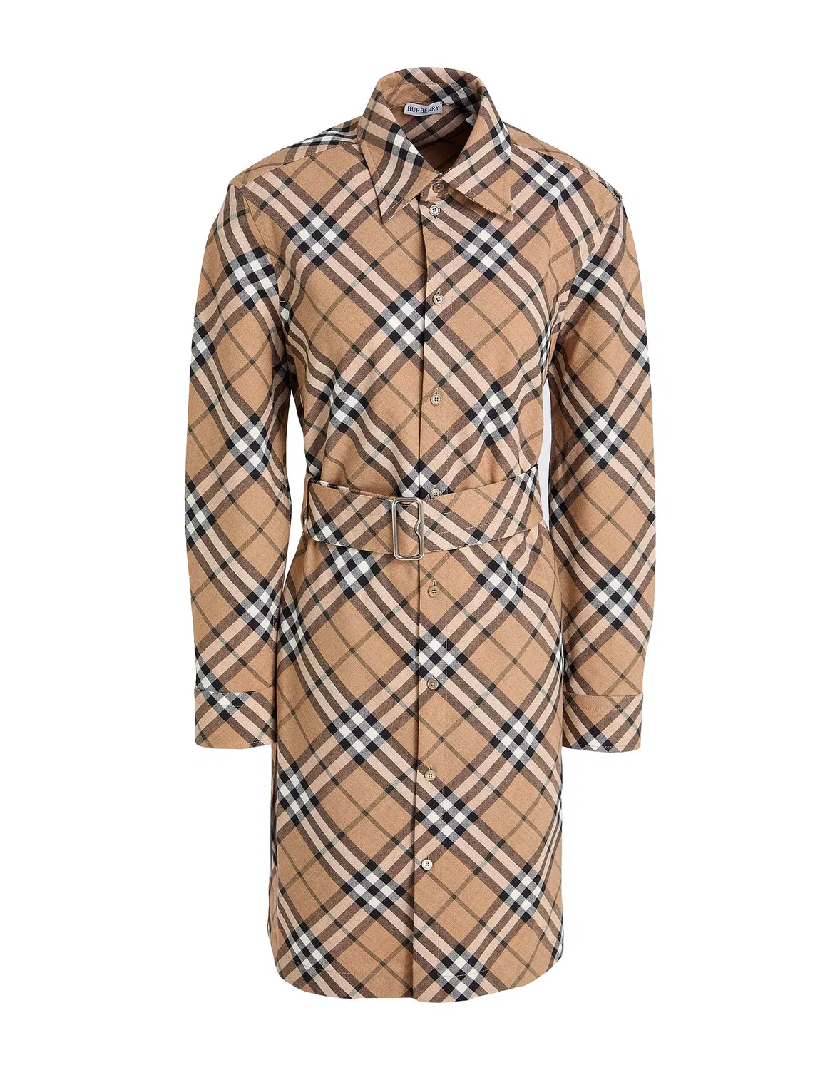 Женское платье-рубашка с принтом Burberry, бежевый