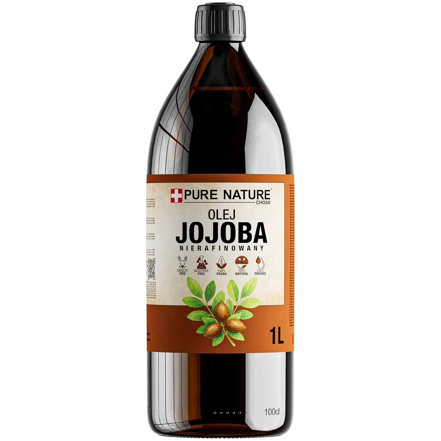 Масло для лица, тела и волос Jojoba Oil Organic Cold Pressed Unrefined 100% Pure, PURE CHEMICAL by CHOSA, 1000 мл