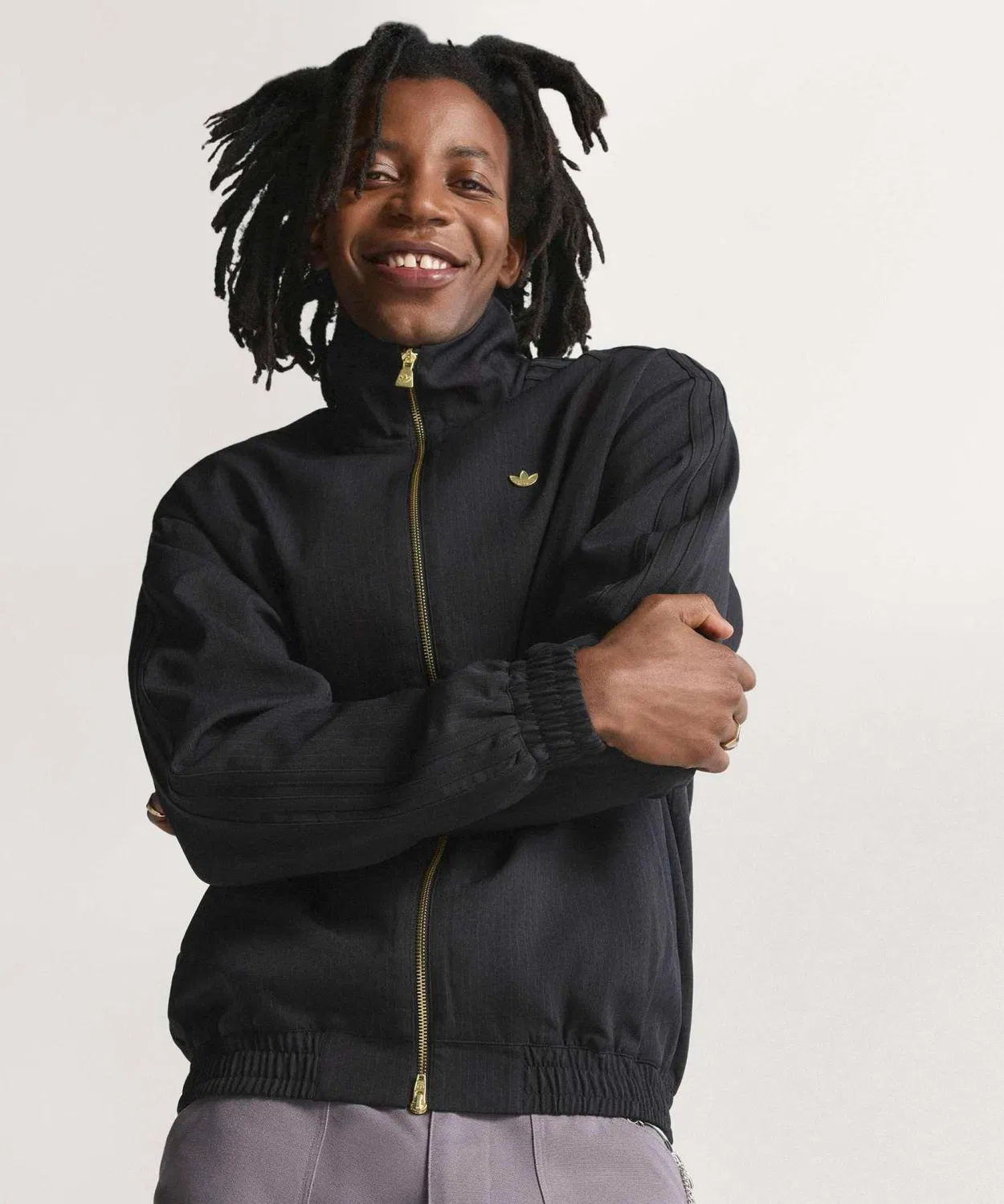 Мужская куртка-олимпийка свободного кроя Firebird Pinstripe Track Top Adidas Originals, Black