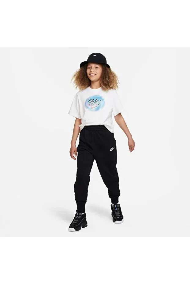 Детские спортивные штаны для девочек скинни-фит Nike, Black And White