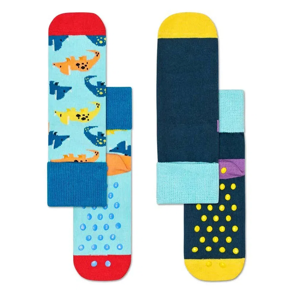 Носки антискользящие Dinosaur 2 пары Happy Socks, синий