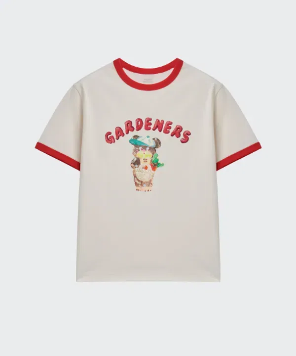 Футболка с принтом, коллаборация Slow Coster, Musinsa Standard Kids, кремовый — фото 3