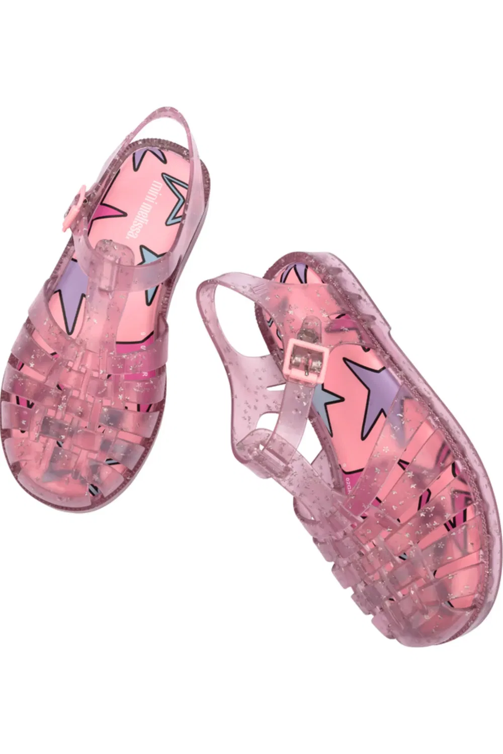 Сандалии детские с металлическим принтом Possession Mini Melissa, Glitter Pink — фото 3