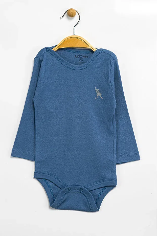 Детское боди для мальчиков и девочек с принтом Basics Aziz Bebe, Dark Blue