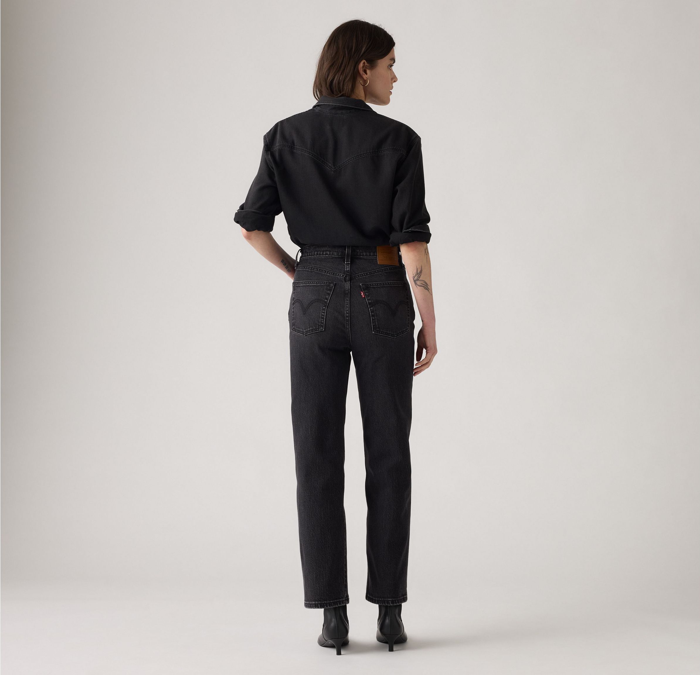Женские джинсы Levi's Ribcage Straight Ankle, темно-серый — фото 3