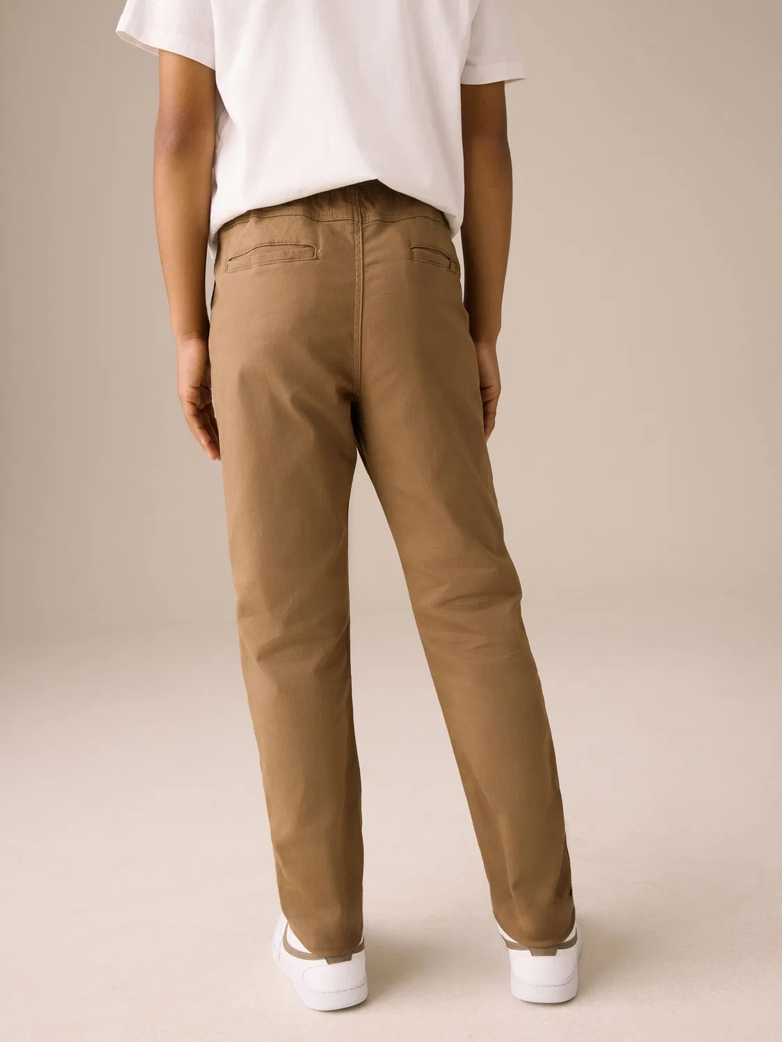 Брюки повседневные, Regular Fit, Rib Waist Pull-On Next, светло-коричневый — фото 3
