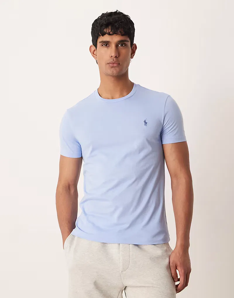 Футболка Polo Ralph Lauren Icon Logo приталенного кроя, светло-голубой