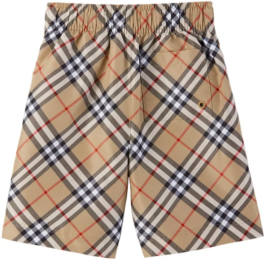 Шорты с принтом в клетку Burberry Check Detail Shorts Burberry, Archive Beige Ip Chk — фото 2