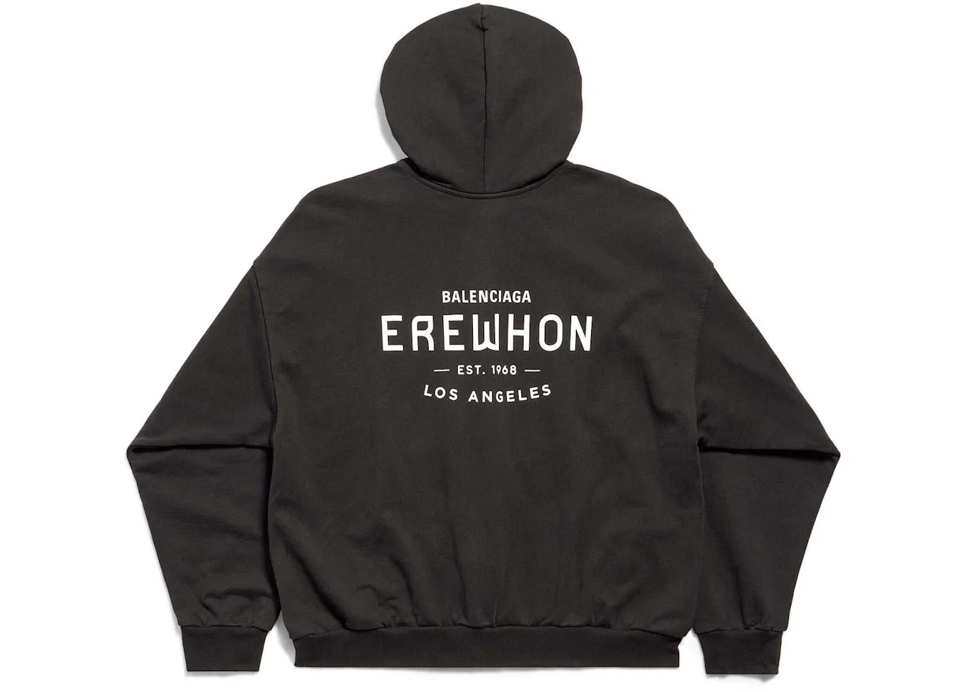 Унисекс худи с принтом Balenciaga x Erewhon Los Angeles Hoodie Medium Fit, Black/White — фото 2