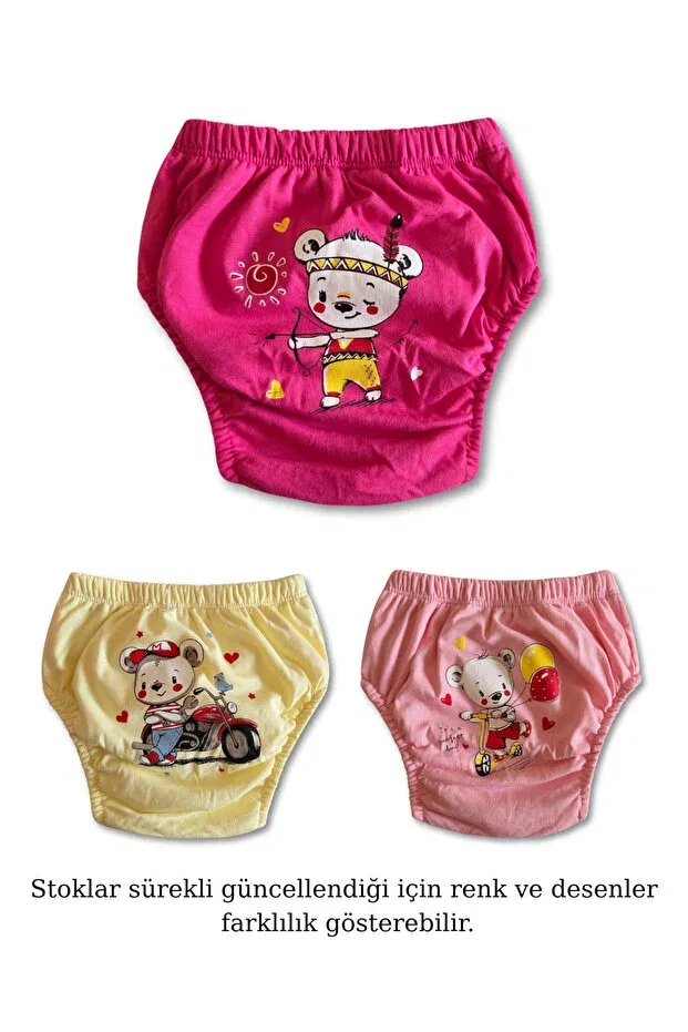 Детские тренировочные трусики для девочек с принтом Panfilia, Pink-Yellow-Pink