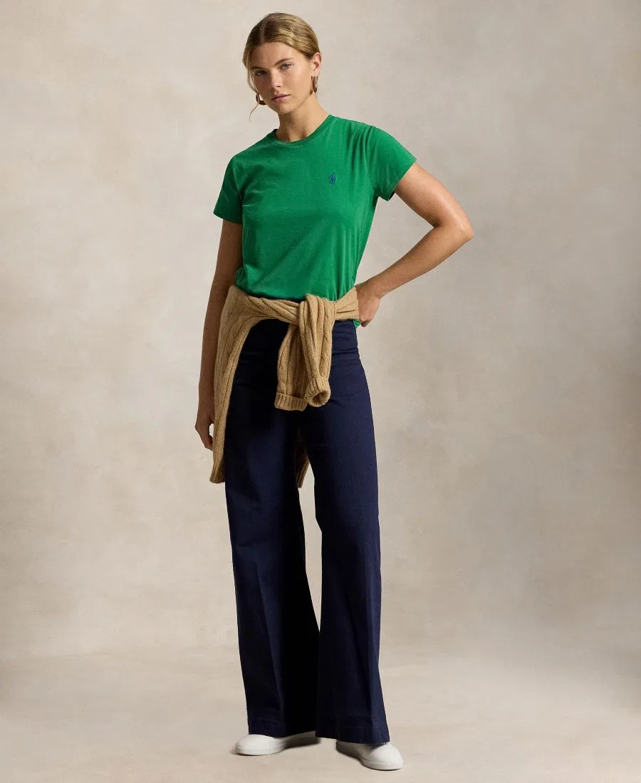 Футболка с круглым вырезом и коротким рукавом, модель Crewneck Polo Ralph Lauren, Fiji Green — фото 4