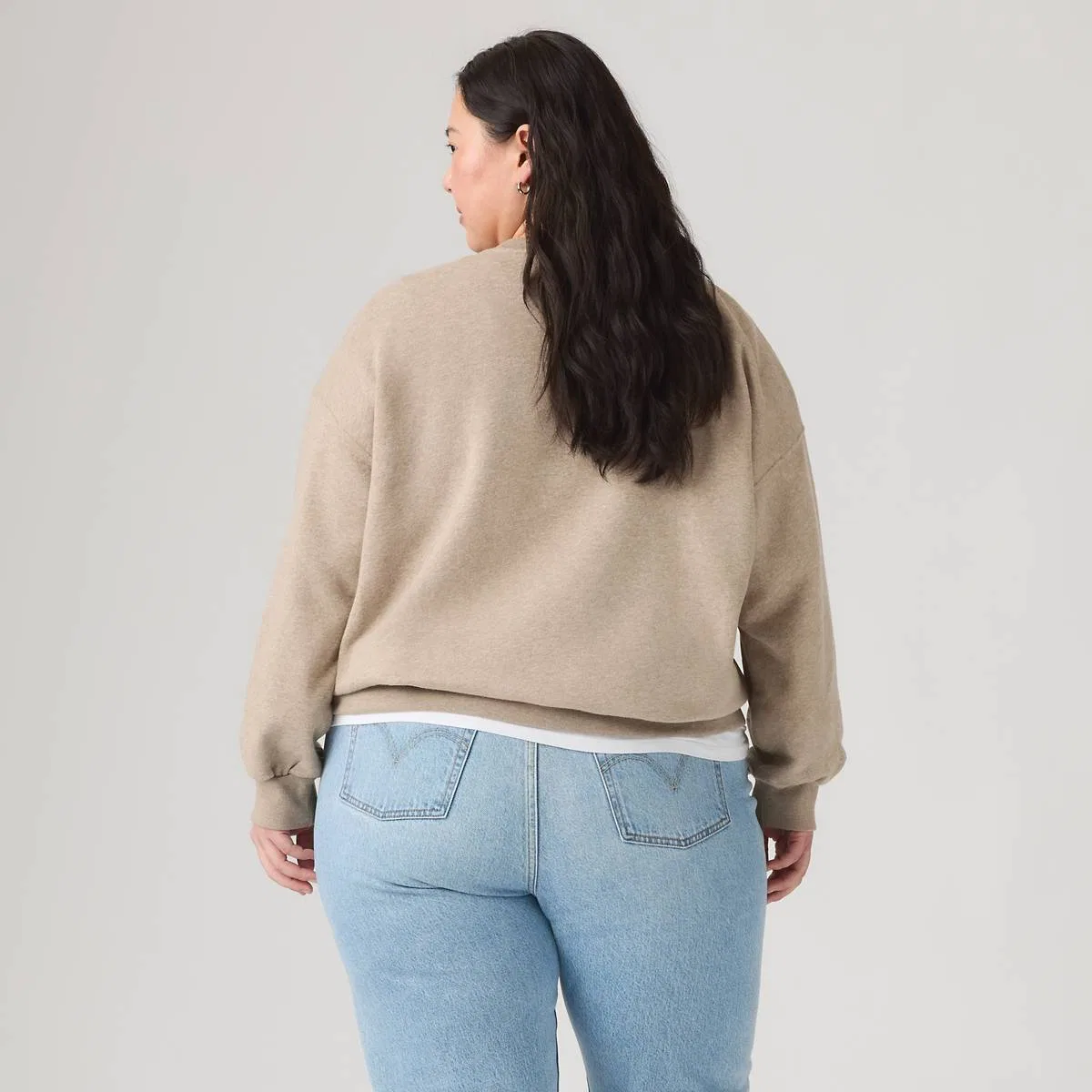 Повседневная толстовка с круглым вырезом (большие размеры) Levi's, Taupe Gray Heather - Brown — фото 4