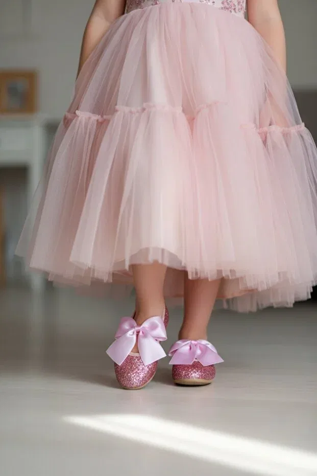 Детские балетки для девочек с бантом Patik Bebe, Pink — фото 2