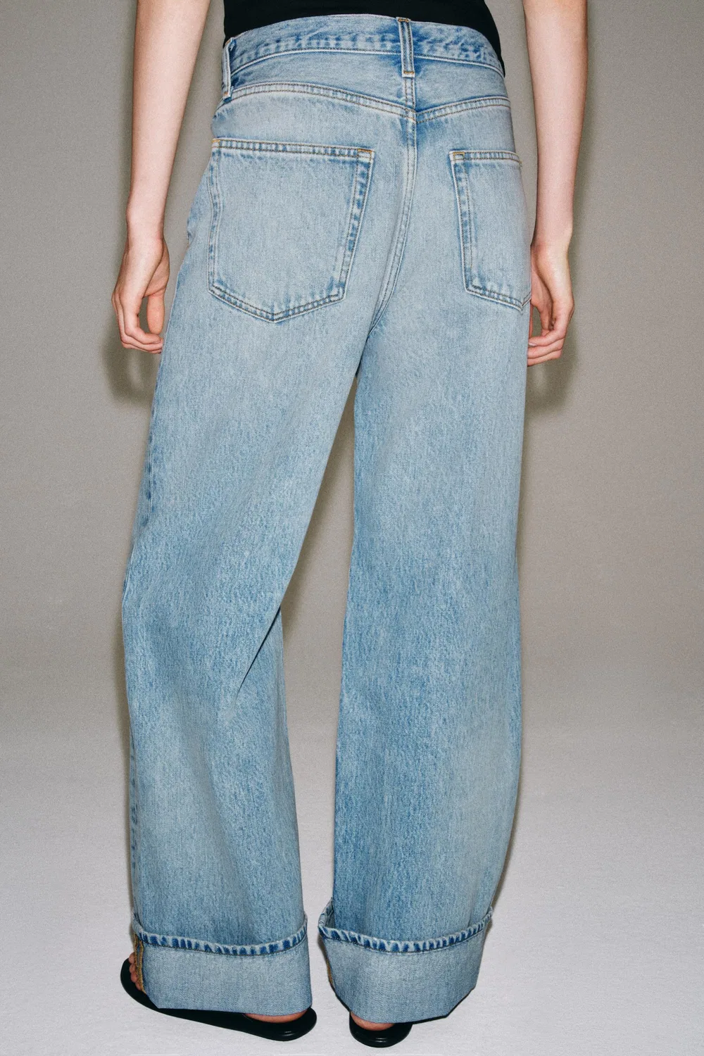 Джинсы свободного кроя средней посадки из коллекции ZW ZARA, Light blue — фото 4