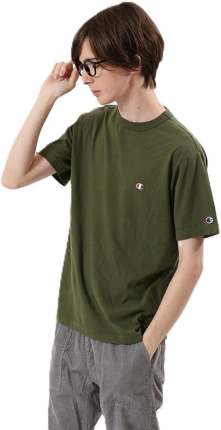 

Мужская футболка Champion C3-P300Z/C3-X352L, короткий рукав, 100% хлопок, Classic Cotton USA, вышивка логотипа в одну точку, футболка с коротким рукавом, базовая модель, темно-зеленый
