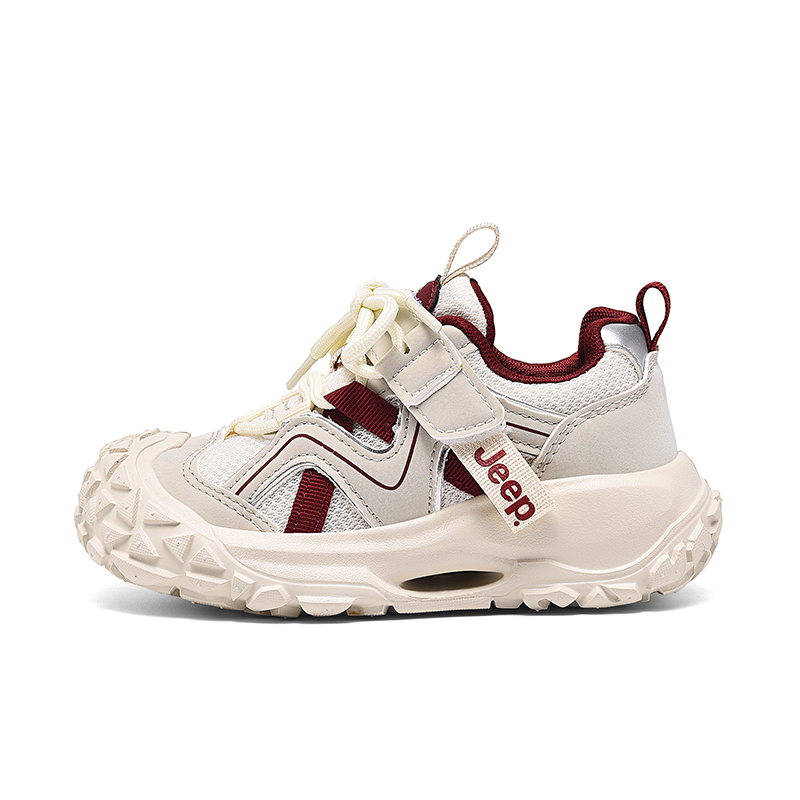 

Jeep Беговые кроссовки low top из синтетической кожи, устойчивые к истиранию, легкие, с амортизацией и увеличенной высотой, цвета beige и burgundy