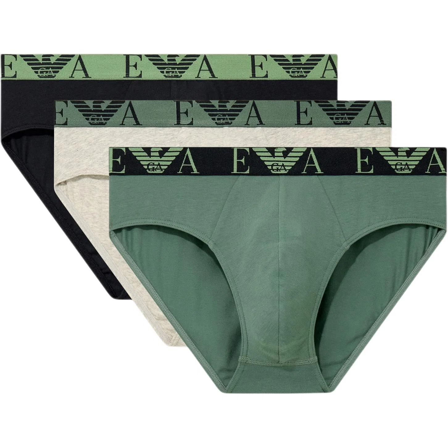 Мужские трусы-боксеры Green+Black+Beige Gray EMPORIO ARMANI
